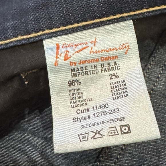 Citizens of Humanity Ava Low Rise Straight Jeans Womens 29 Blue Stretch - Picture 8 of 9